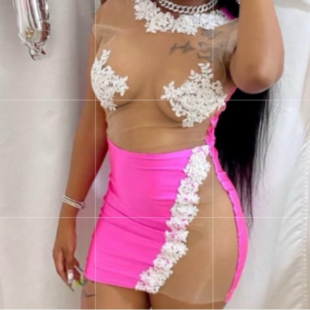 Never worn just want it out my closet soft got crystals on it pretty pink